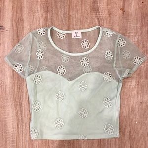 Urban Outfitters green floral crop top. Size M